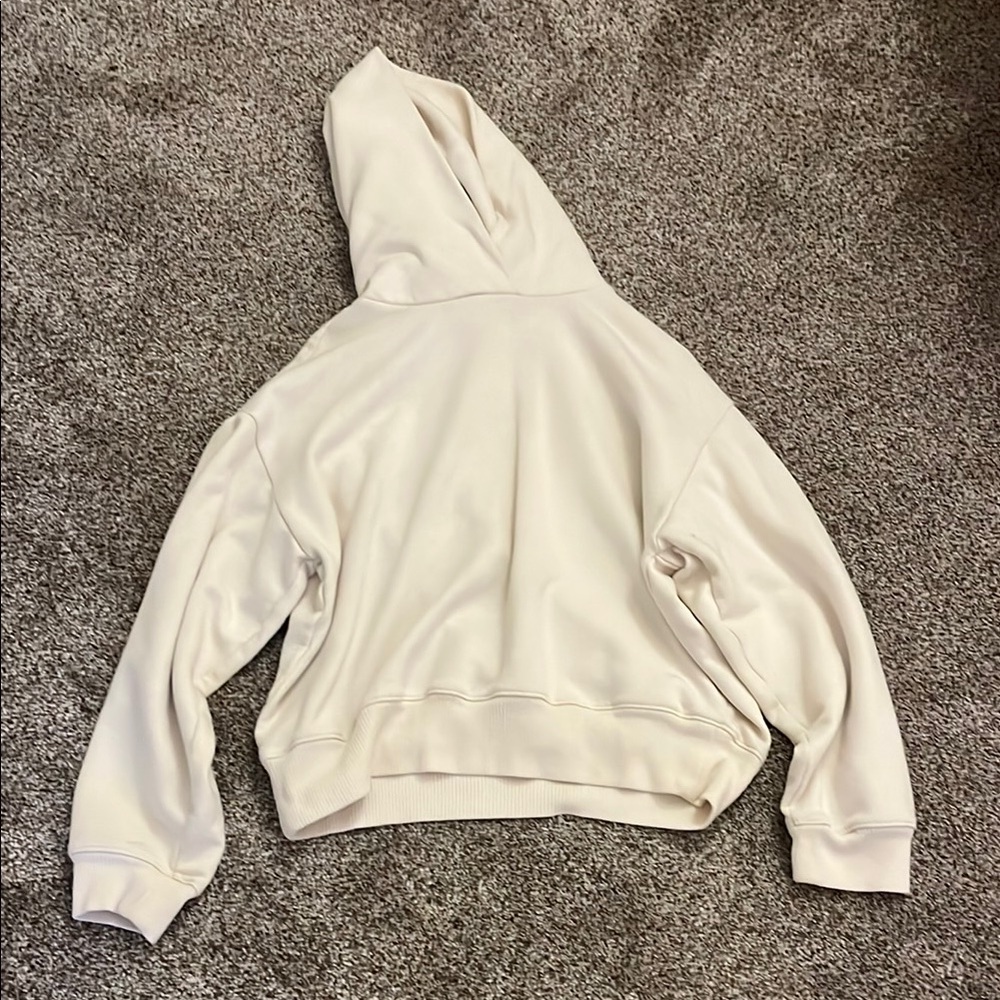 a new day Cream Cropped Hoodie Sweater